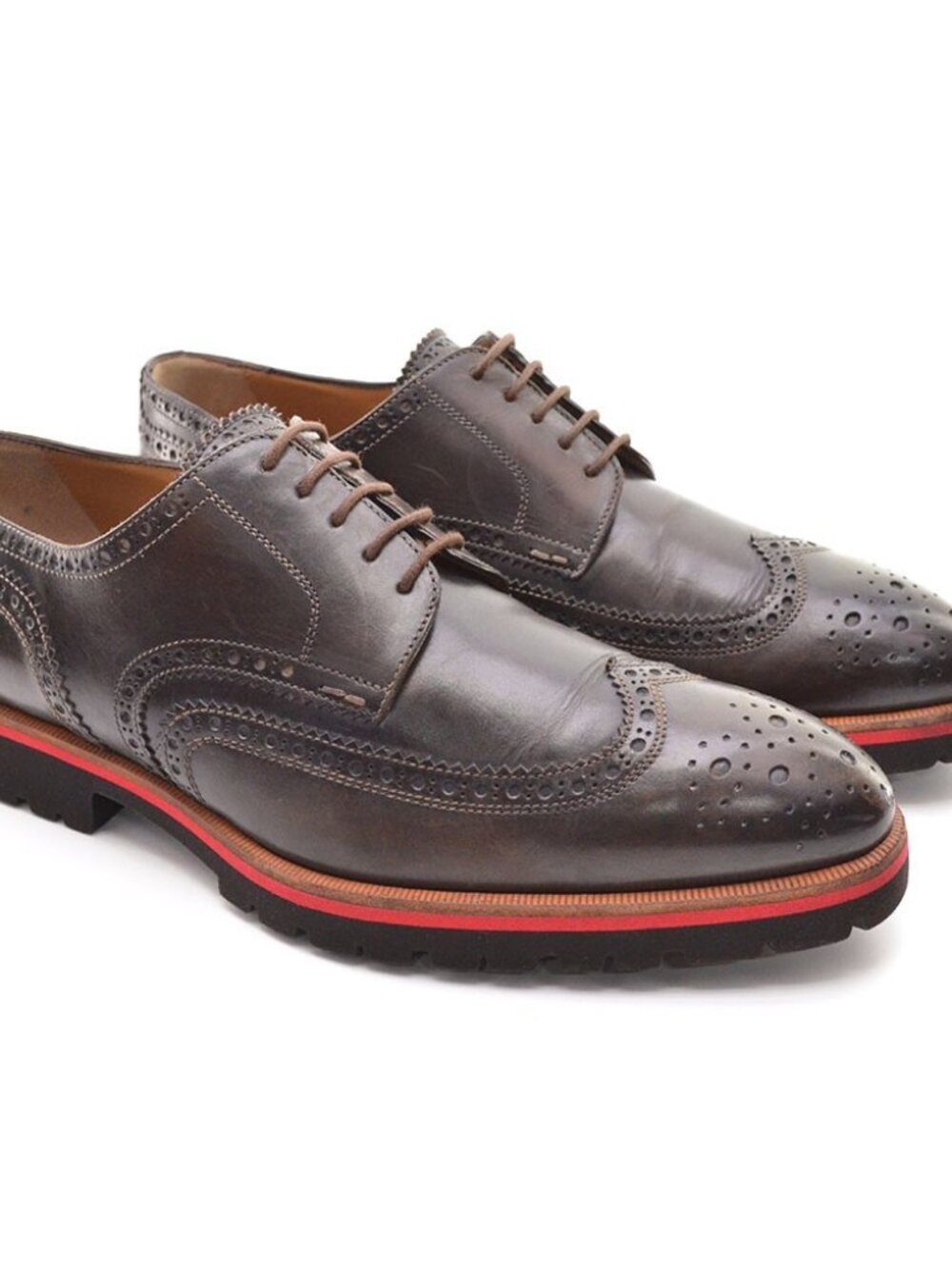Men Scarpe Di Bianco SC533 Deco Nero Fondente Wingtip Oxfords 10 M